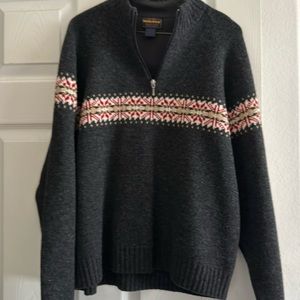 Woolrich wool sweater, three-quarter zip